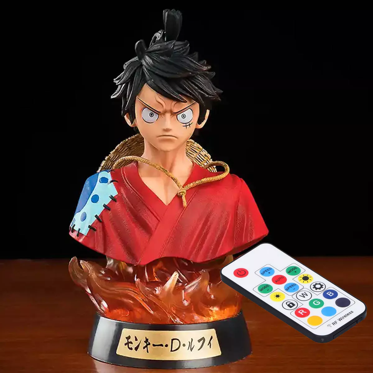 One Piece Monkey D. Luffy Lámpara Led RGB Busto Estatua PVC 17cm