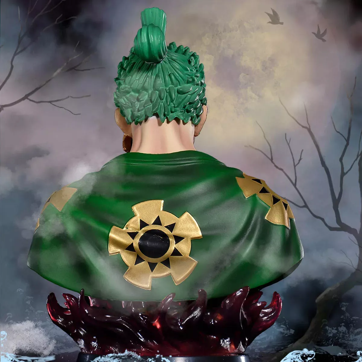 One Piece Roronoa Zoro Lámpara Led RGB Busto Estatua PVC 17cm