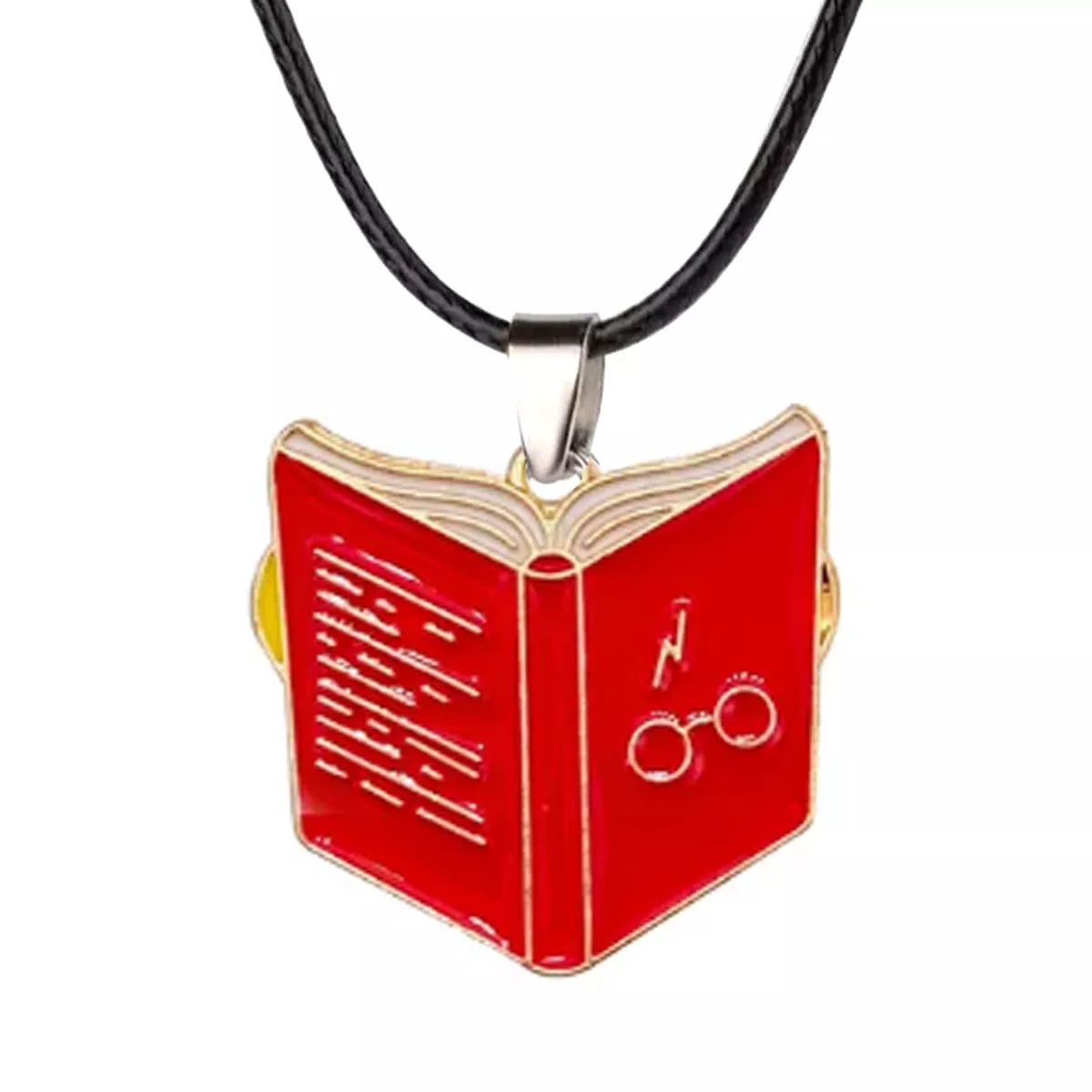 Harry Potter Collar Libro Rojo Metálico