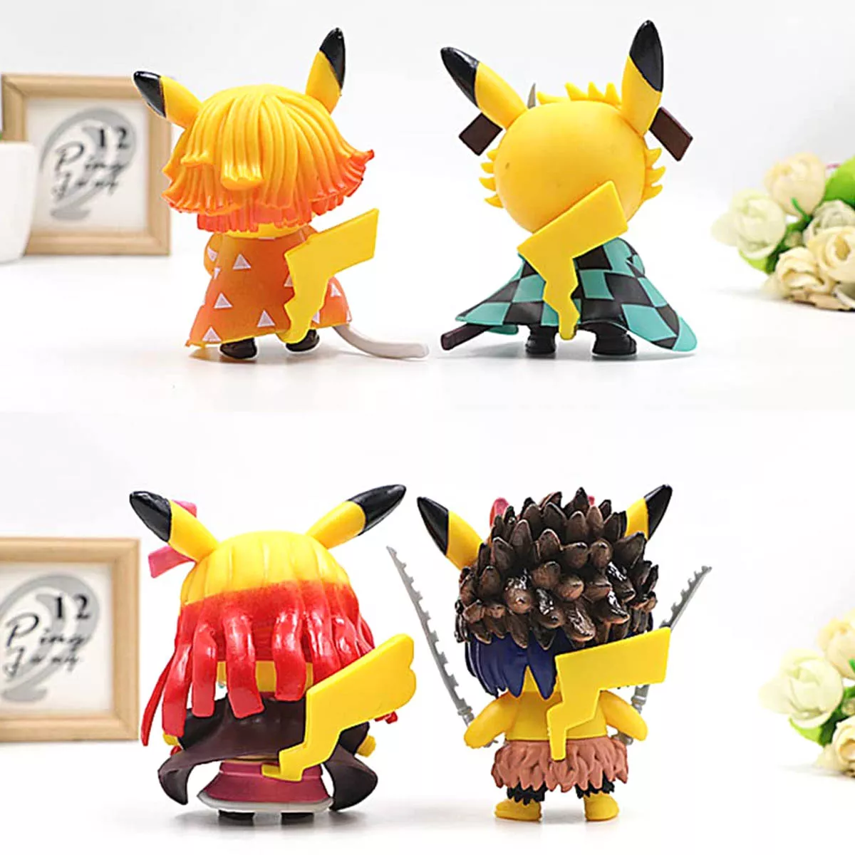 Pokemon Pi-Kachu x Demon Slayer Figuras Set  4 Pz Precio x Unidad