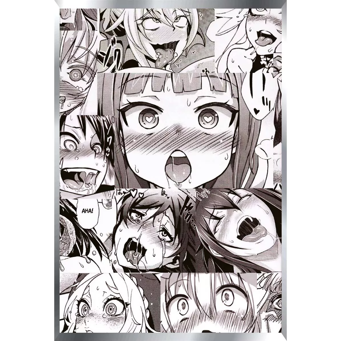 Ahegao Senpai Posters Metalizados 48 x 33cm