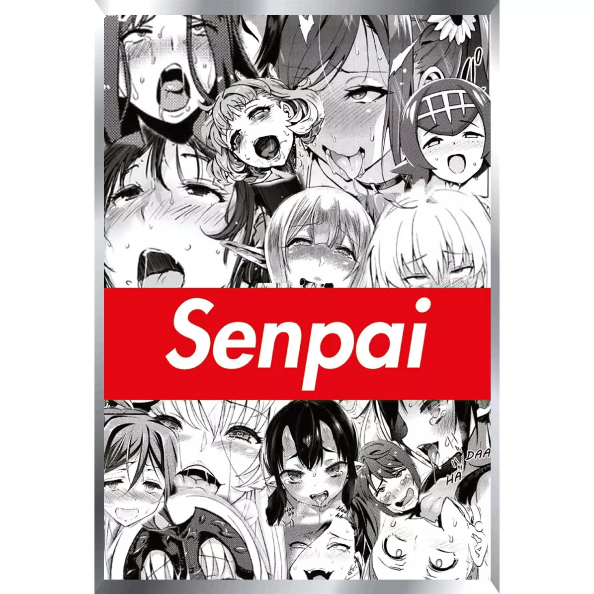 Ahegao Senpai Posters Metalizados 48 x 33cm