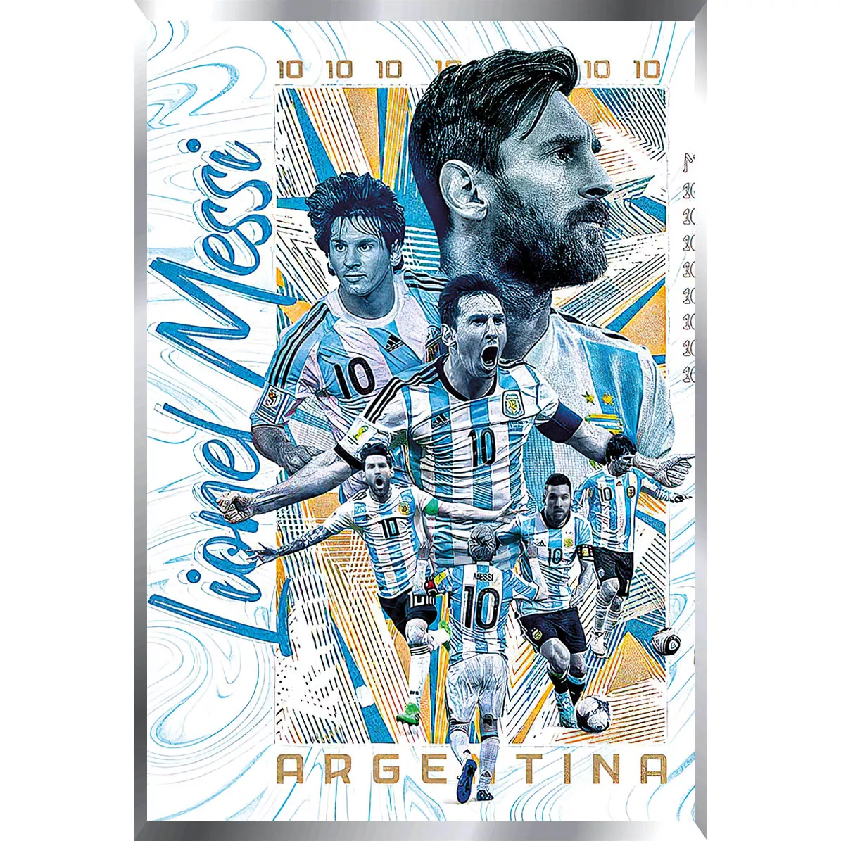 Messi Posters Metalizados 48 x 33cm