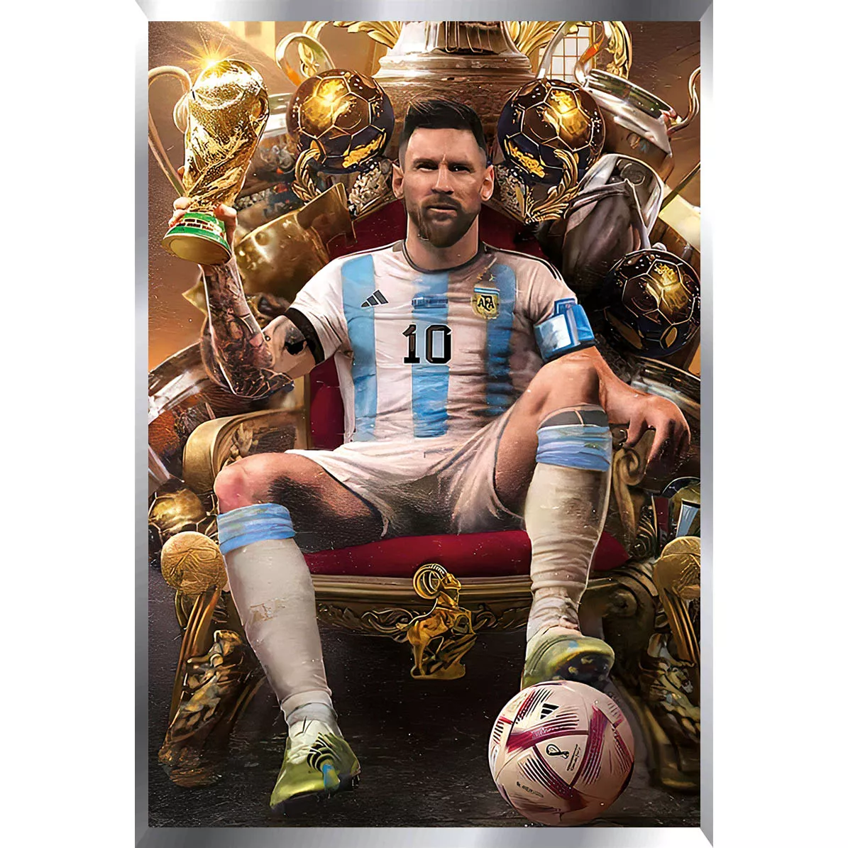 Messi Posters Metalizados 48 x 33cm