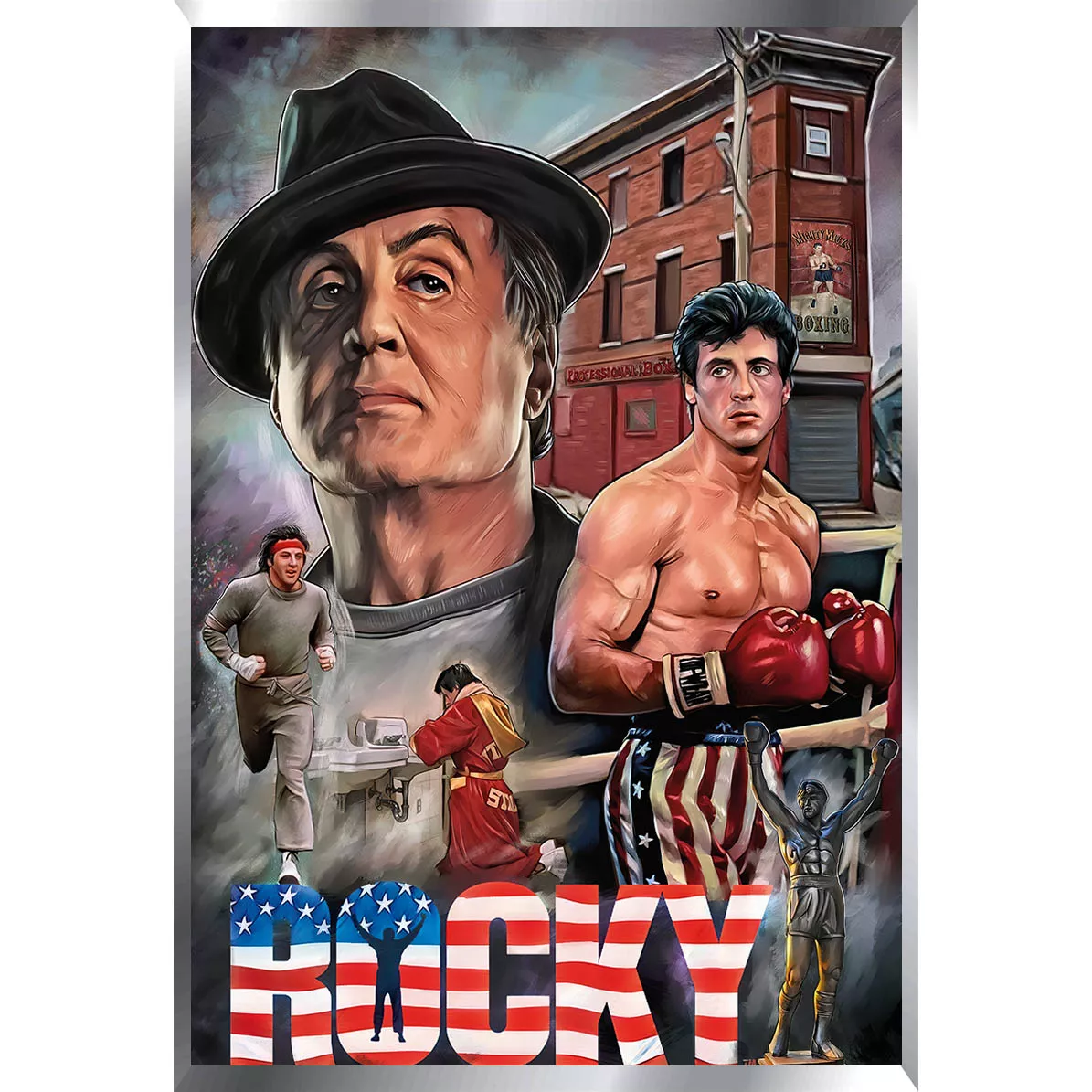 Rocky Sylvester Stallone Posters Metalizados 48 x 33cm