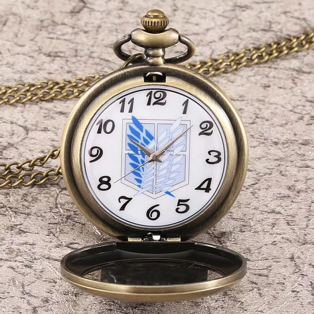 Ataque de los Titanes Alas de la Libertad Reloj de Bolsillo Vintage Collar