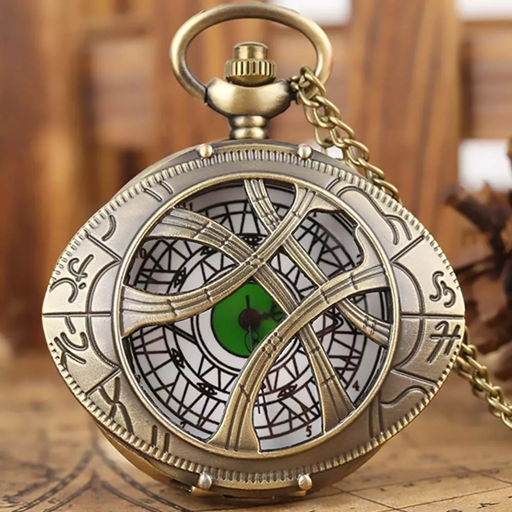 Marvel Dr. Strange Ojo de Agamatto Reloj de Bolsillo Vintage Collar