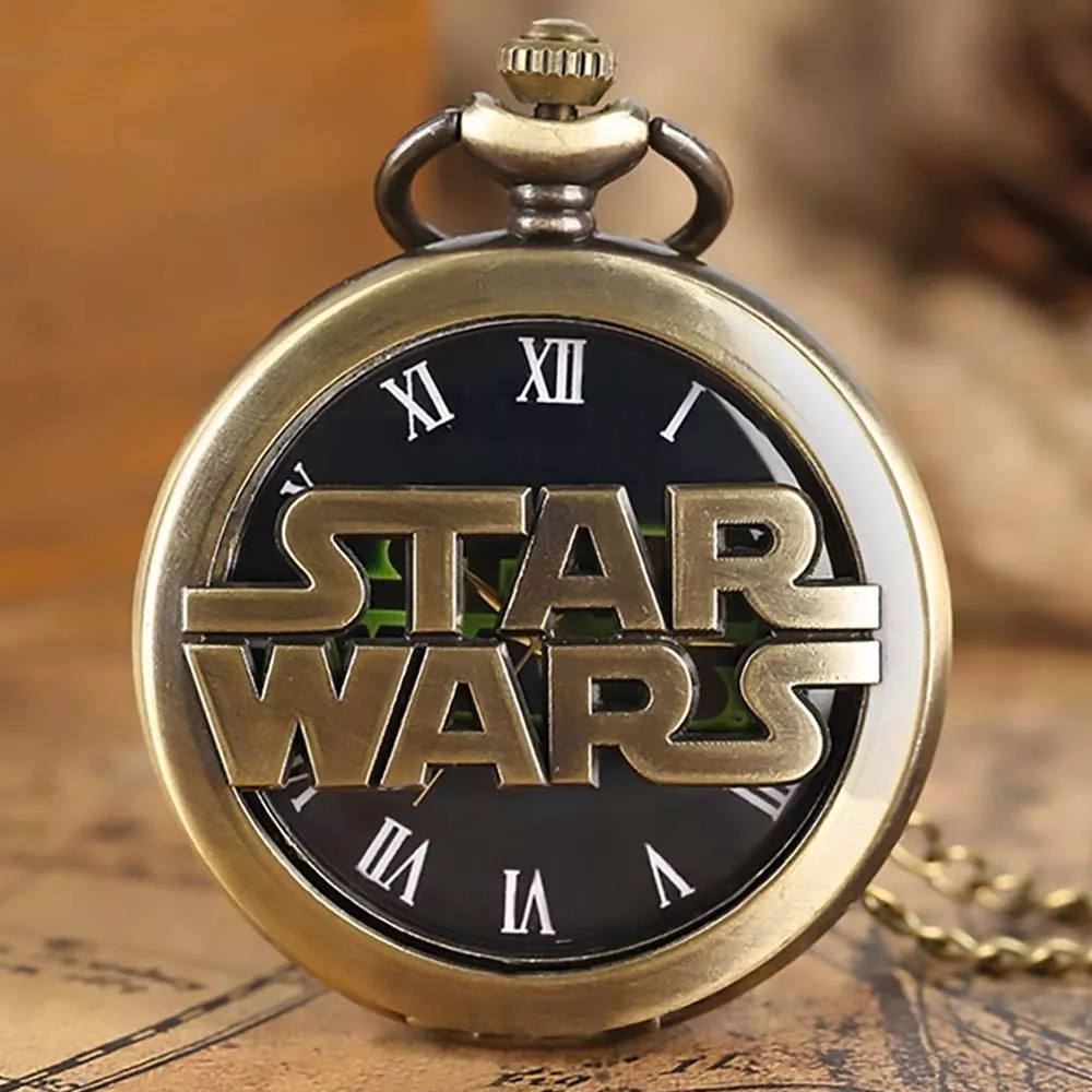 Star Wars tallado Reloj de Bolsillo Vintage Collar