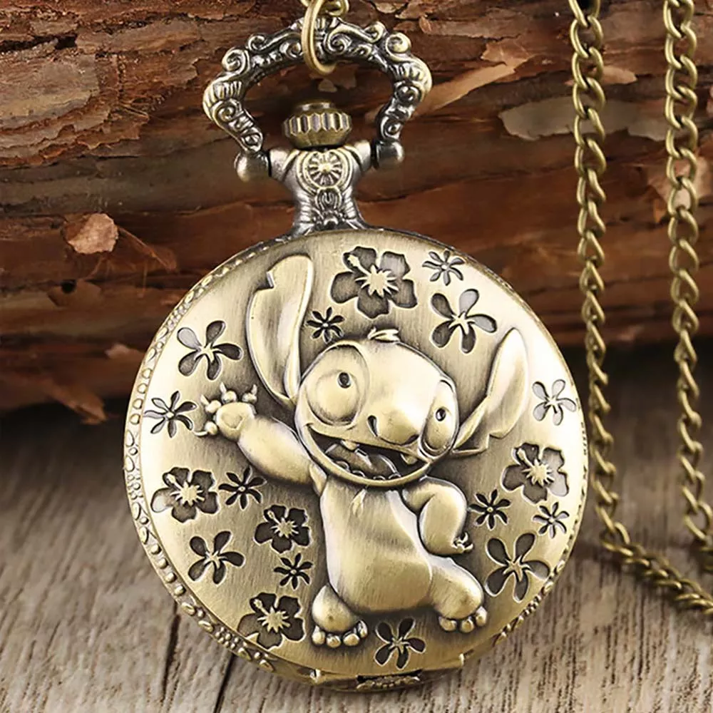 Stitch Reloj de Bolsillo Vintage Collar