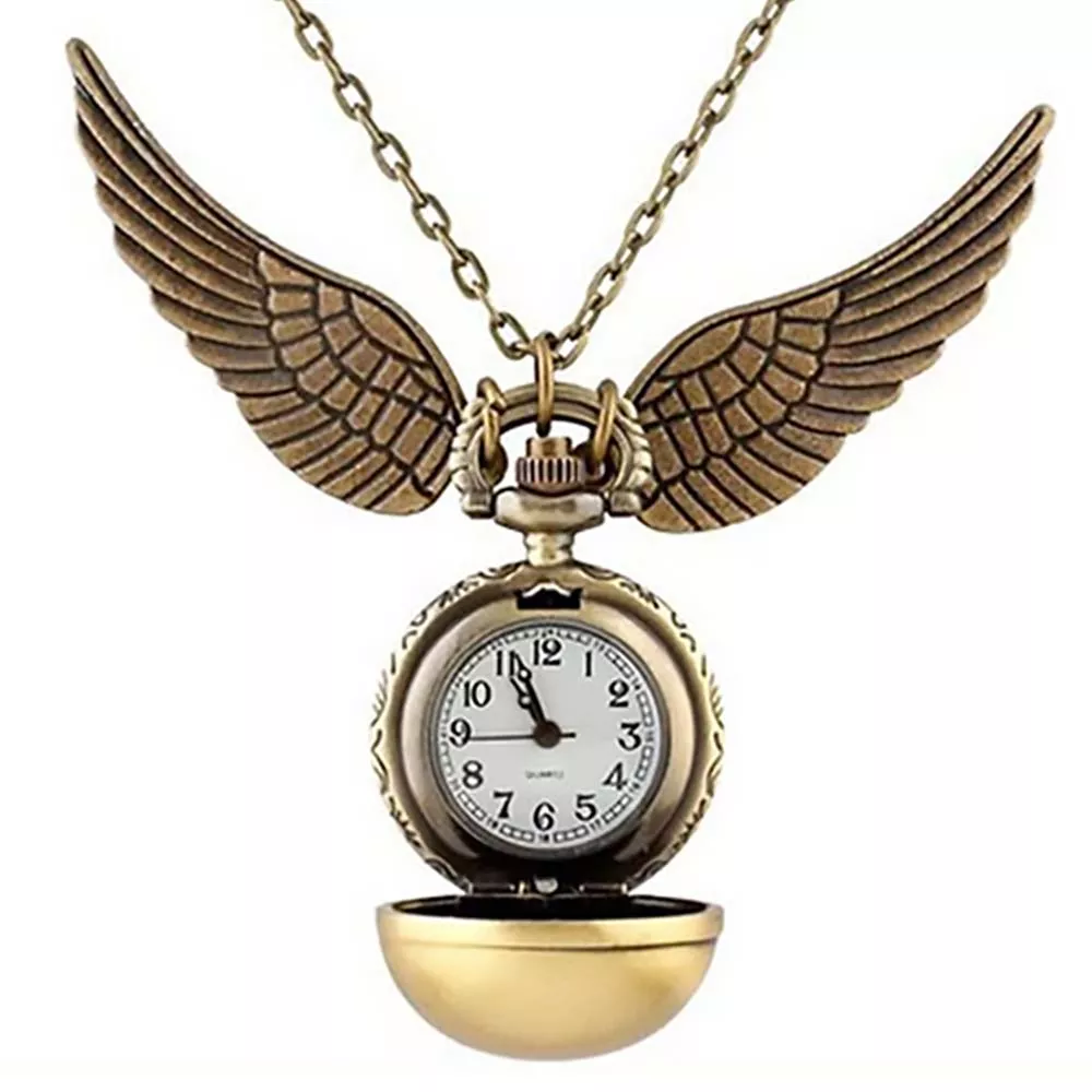 Harry Potter Snitch Dorada Reloj de Bolsillo Vintage Collar M2