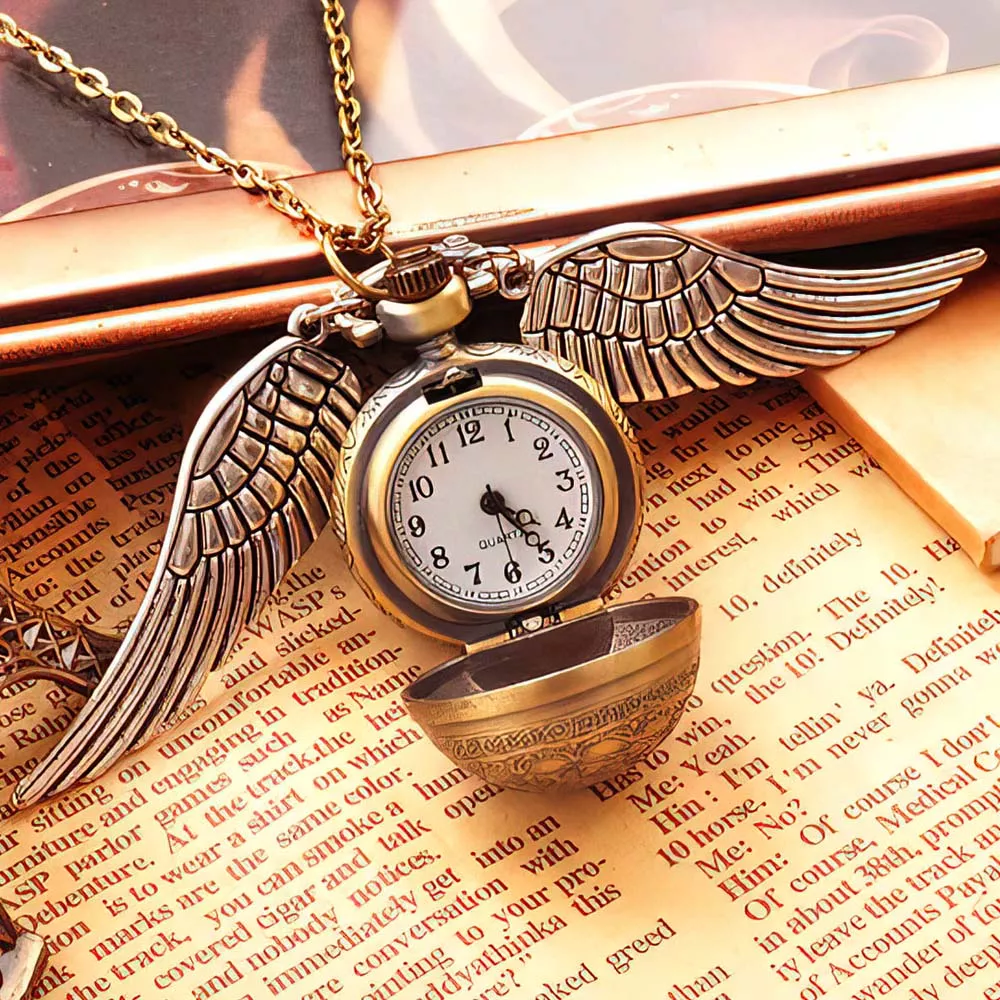 Harry Potter Snitch Dorada Reloj de Bolsillo Vintage Collar M3