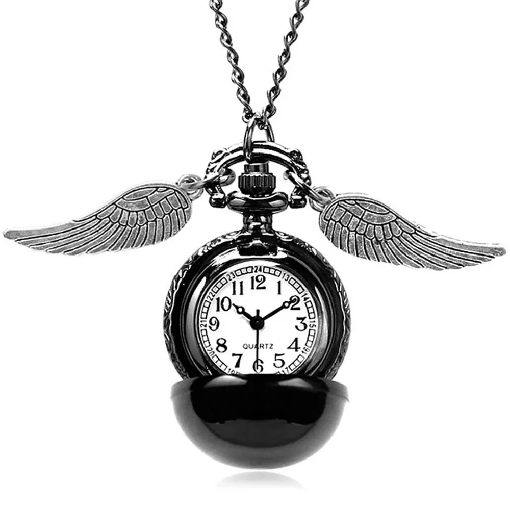 Harry Potter Snitch Negro Reloj de Bolsillo Vintage Collar M4