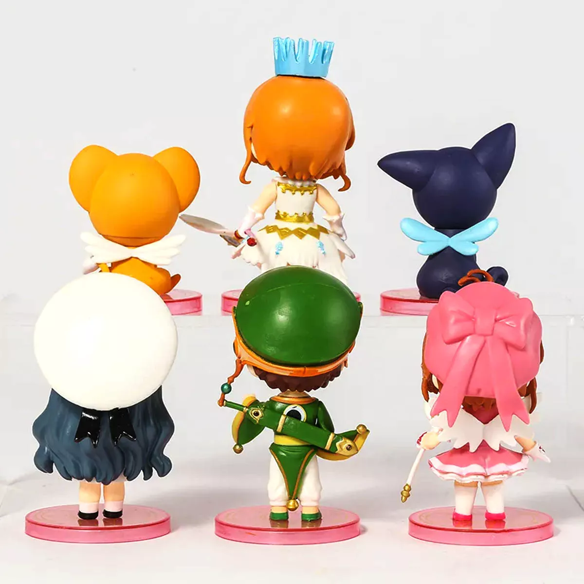 Sakura Card Captor Figuras Set 6 Pz. Base Rosada 10cm Precio x Unidad