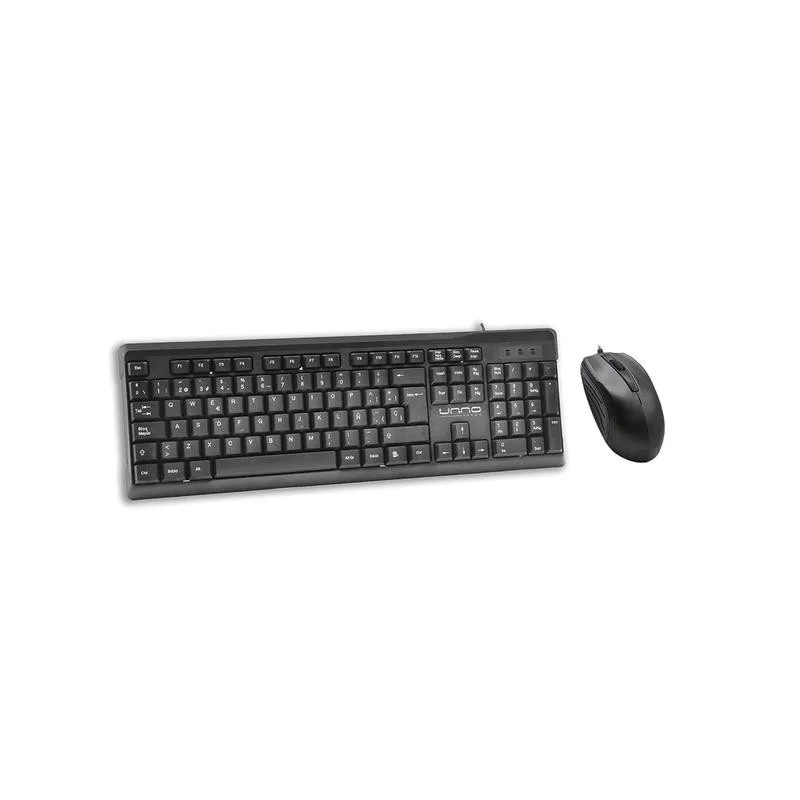 COMBO UNNO KB6721BK TECLADO MOUSE USB ESPANOL