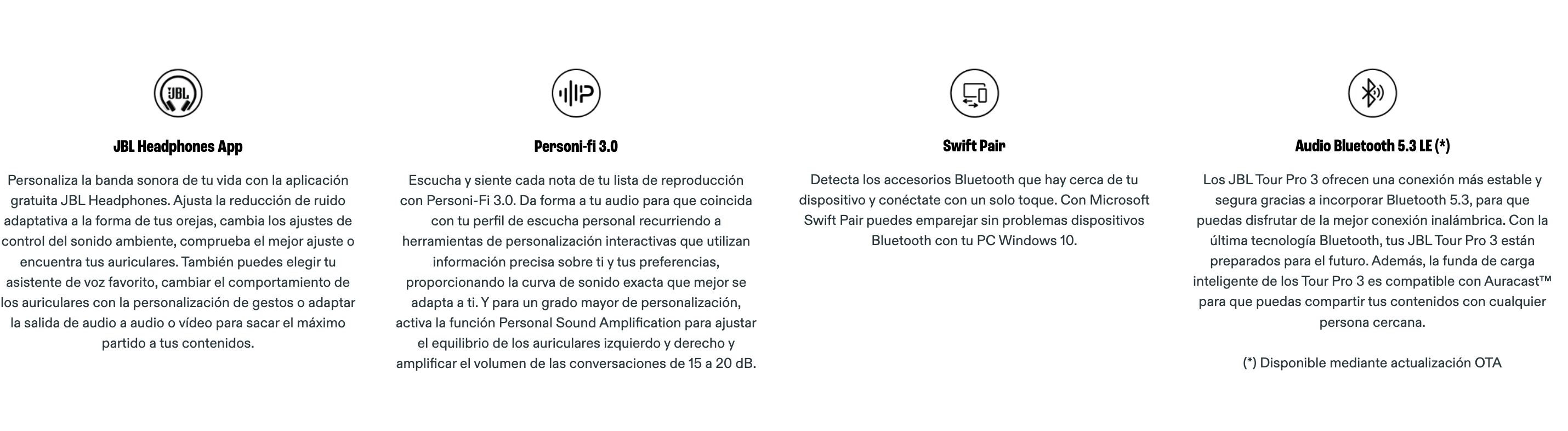 jbl tour pro 3 caracteristicas